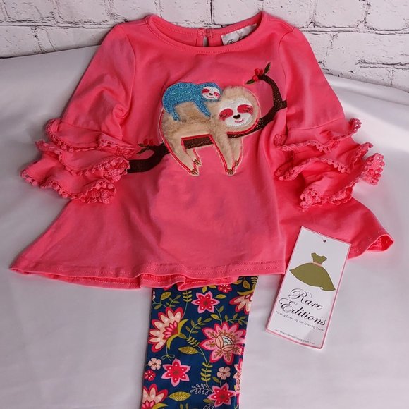 Rare Editions Other - 'RARE EDITIONS' TOP & PANTS SLOTH OUTFIT SET